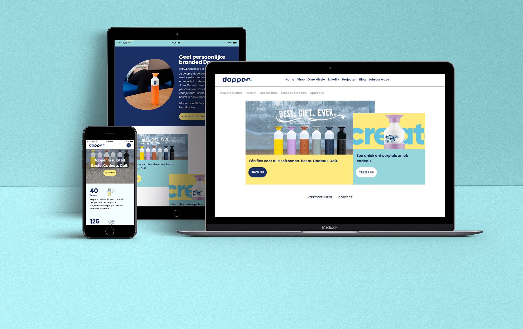 Replica Dopper website: Responsive + surface design