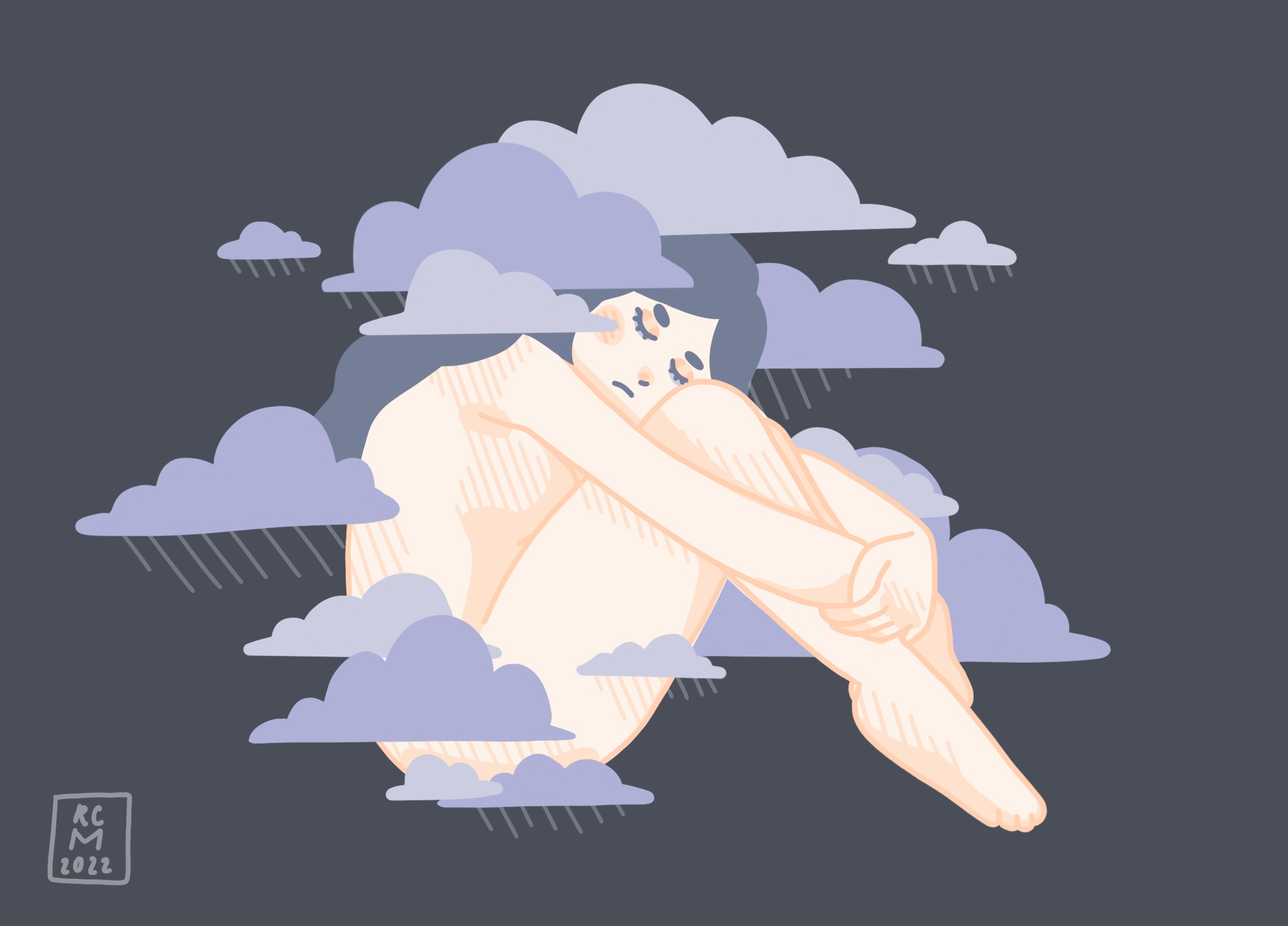 Cloudy Digitale Illustratie