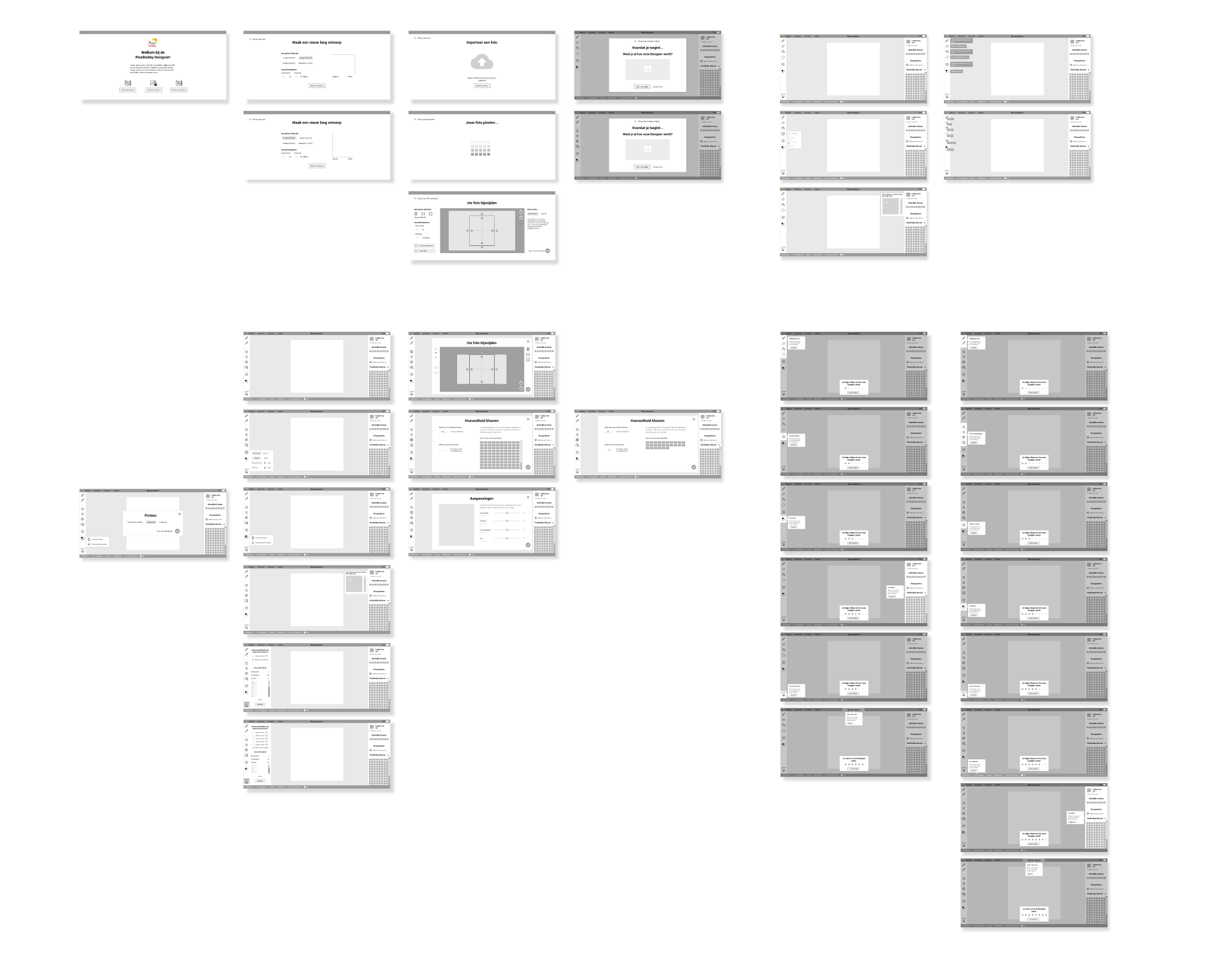 Wireframing Pixelhobby Designer