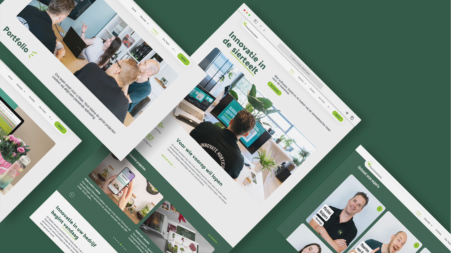 Website pagina's van Floral Innovations