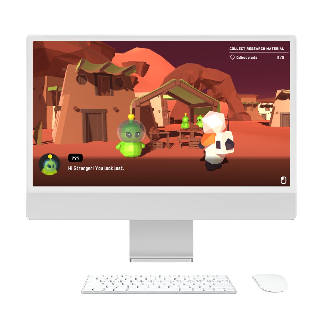 Desktop scherm met Orbit: Alone in Space